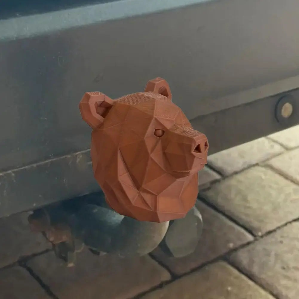 Bear Head Design Trailer Hitch Cover, Creative Decorative Cap for Tow Hook, Protective Anti-Dust Rustproof Accessory for Truck