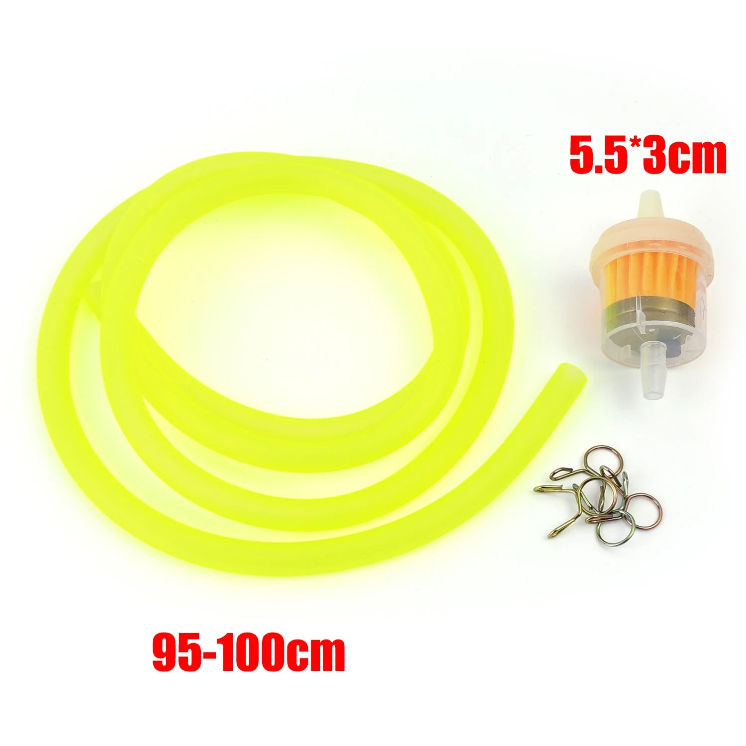 Motorcycle Inline Fuel Filter with Rubber Hose Replacement for Motorcycle Fuel System Cleaner Scooter Dirt Bike ATV Fuel Filter