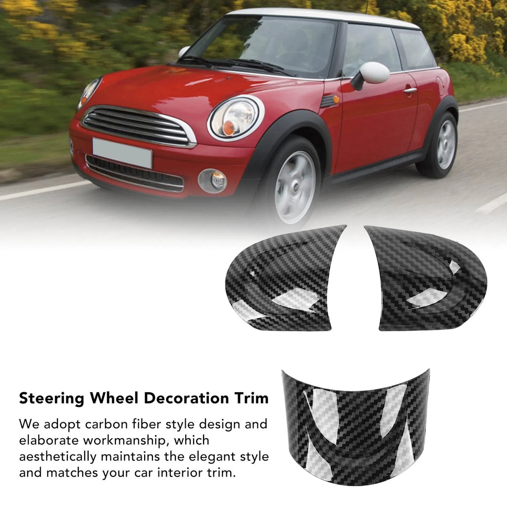 Car Steering Wheel Cover Trim Accessory Carbon Fiber Style Replacement for Clubvan Crossover Cooper Car Accessories
