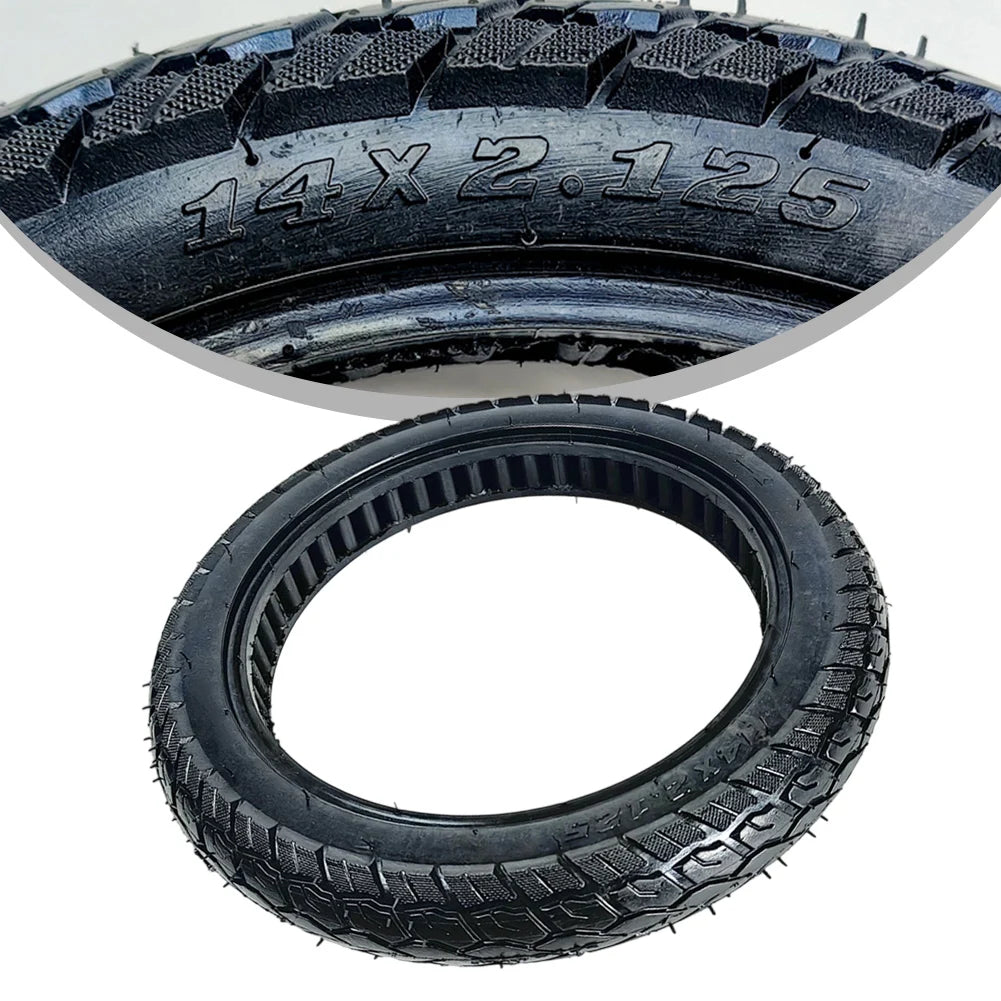 14 Inch Electric Bicycle Tyre 14x2.125(57-254) Solid Tire Puncture-proof High Quality Rubber Tubeless Tires Electric Bike Parts