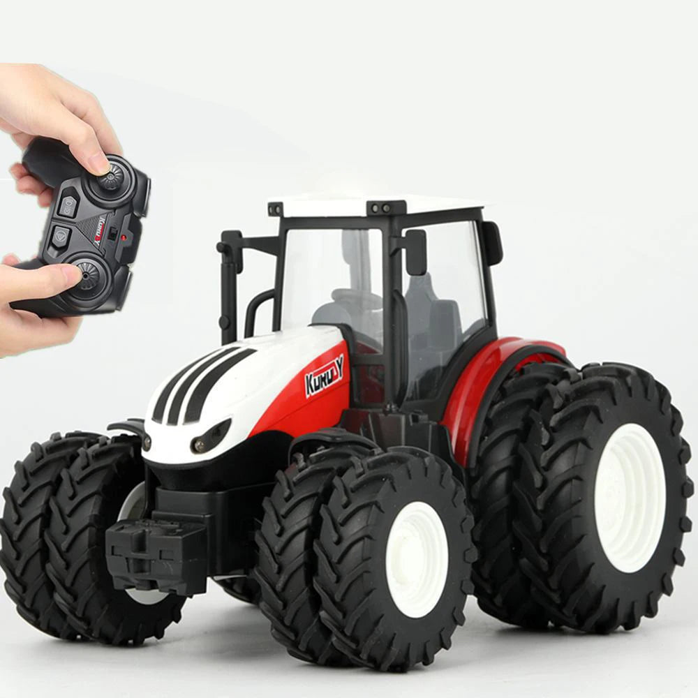 Camión tractor con remolque RC 1/24, vehículo agrícola eléctrico de ingeniería de 2,4 G, cosechadora, equipo agrícola, juguetes para niños, regalos.