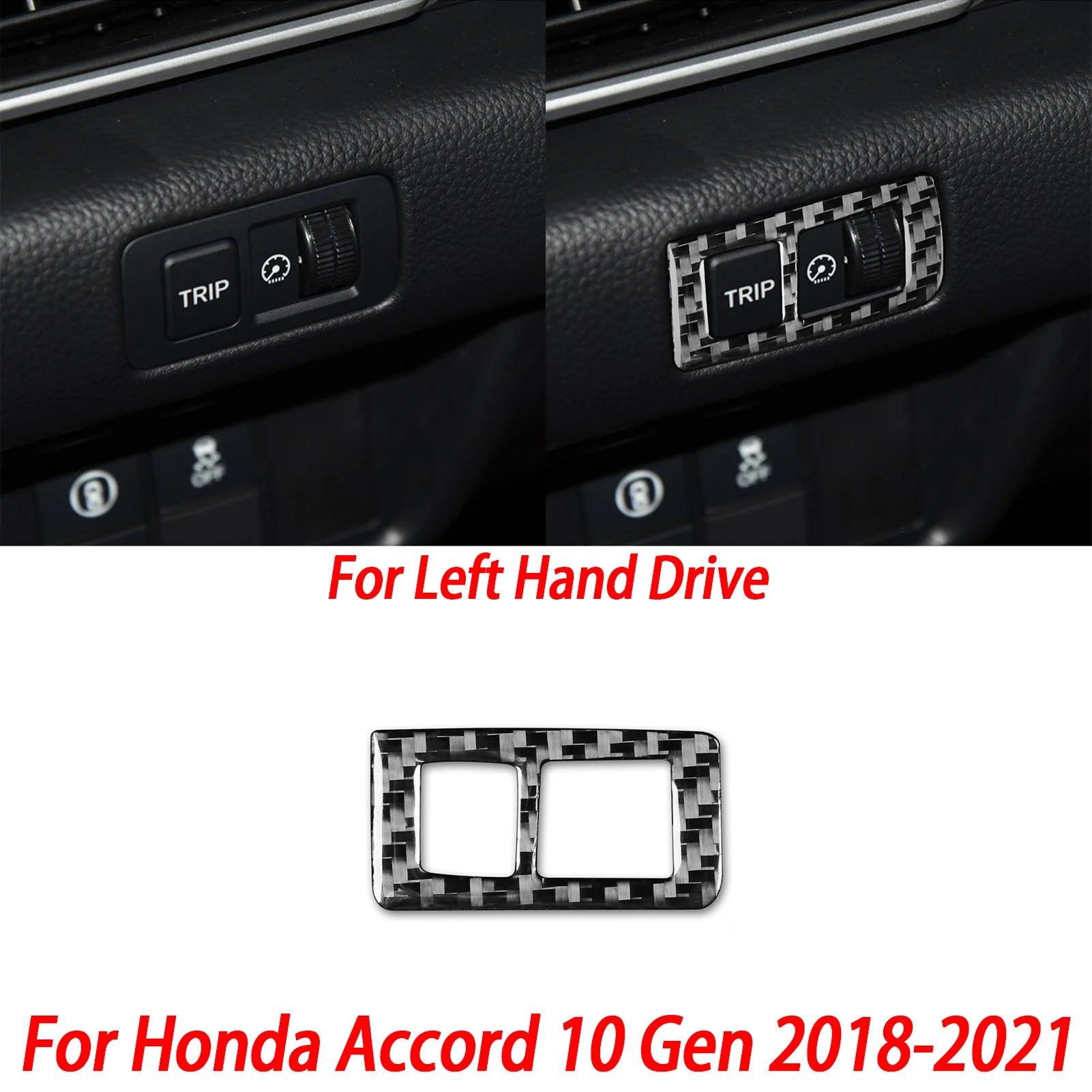 Interior Accessories Steering Wheel Central Armrest Panel Cup Holder For Honda Accord 10th Gen 2008—2021 Carbon Fiber Sticker