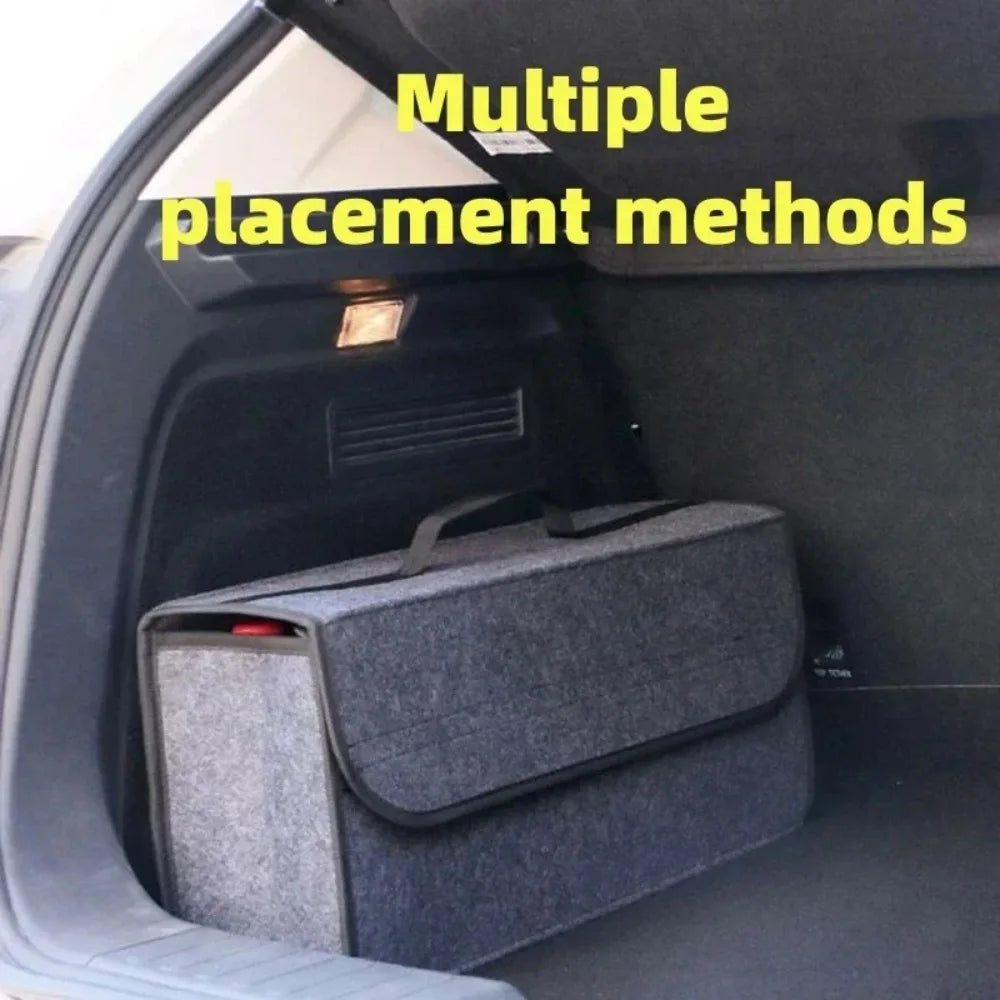 1Pack Car Trunk Organizer Foldable, ergonomic handle, for SUVs/sedans/trucks durable fabric