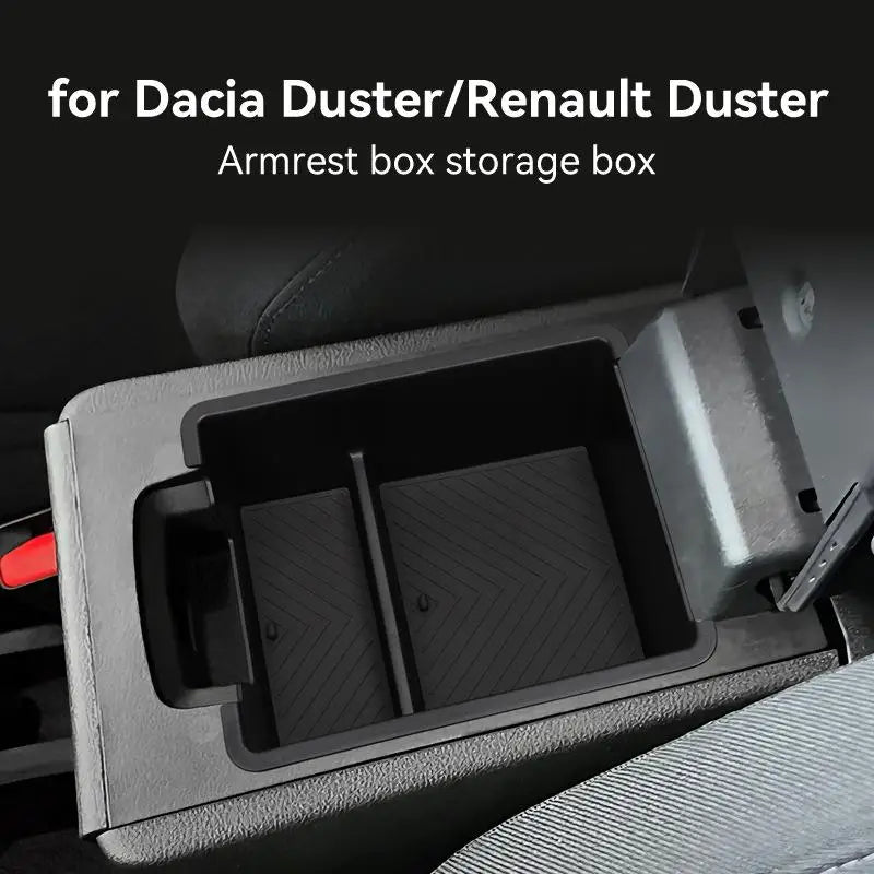 For Dacia Duster 2025 2026 Car Armrest Storage Box Interior Accessories Center Console Tray Tidying ABS