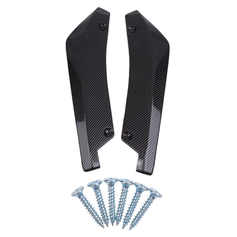 Vehicle Accessory: Carbon Fiber Winglets, Side Skirt Extension, Front/Rear Bumper Strip Lip Spoiler, Scratch Guard