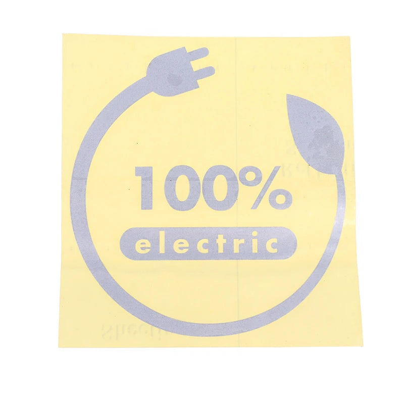Calcomanía de vinilo impermeable para coche 100 % eléctrico, accesorios para motocicleta y coche 100 % eléctrico.