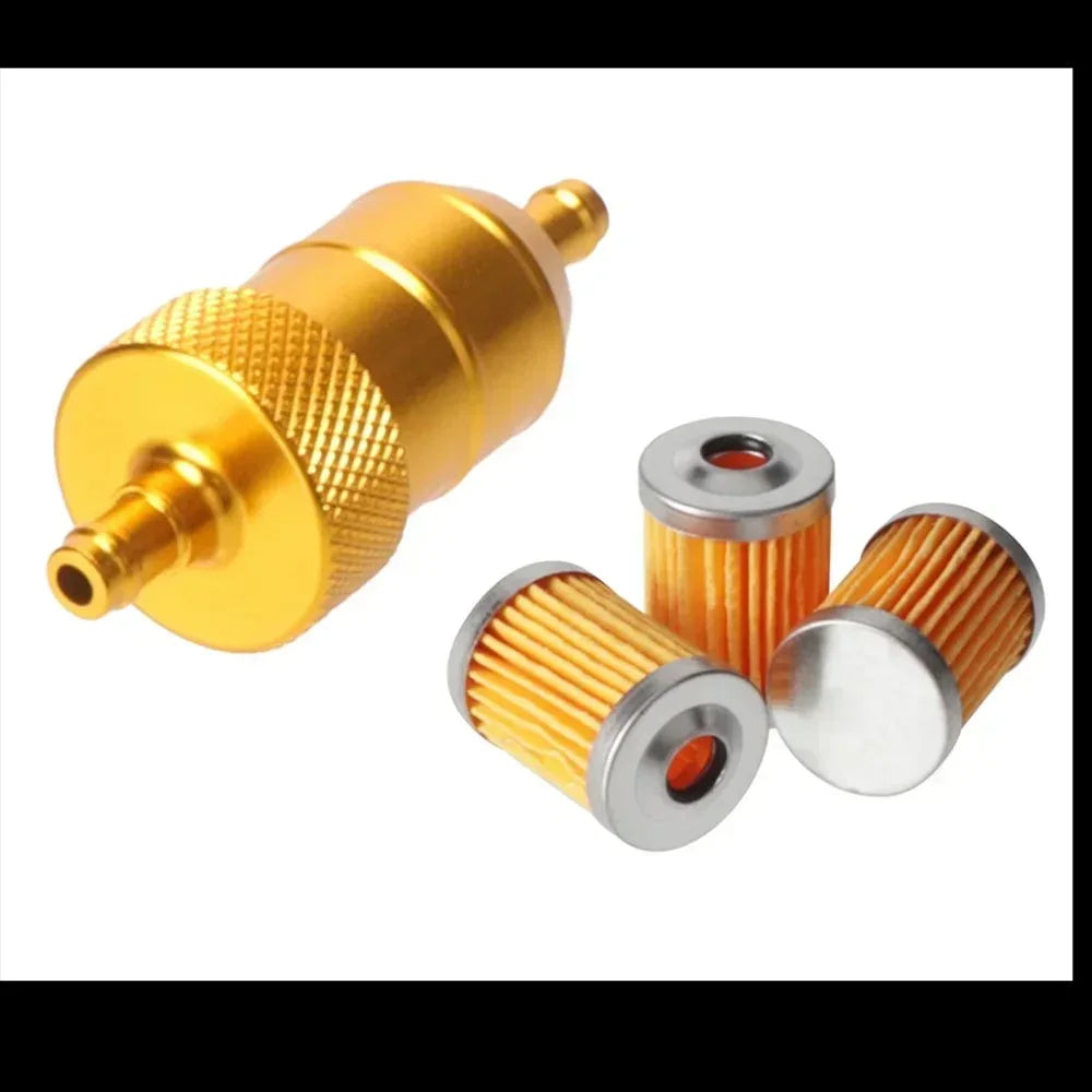For Motorcycle Quad Pit Dirt Bike ATV Scooter 3PCS Fuel Filter 8mm CNC Alloy Petrol Gas Fuel Filter Cleaner