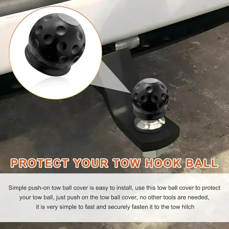 Tow Bar Ball Cover Cap Ball Hood for Trailer Protect Rubber