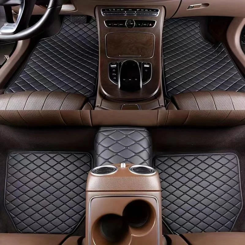 Universal Car Floor Mats Waterproof Wear-resistant 5Pcs Universal Quality Auto Foot Pad Protector Car Interior Accessories ﻿