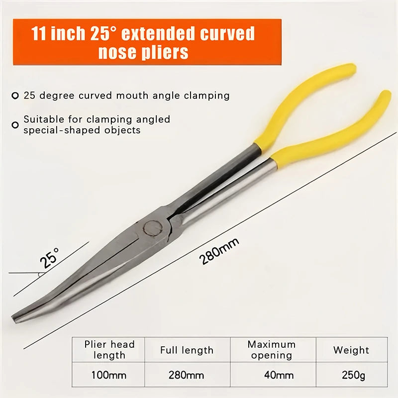 1Pc Premium Long Reach Spark Plug Pliers - Secure Ring Nose Design, Non-Slip Handles, Engine Maintenance Tool Efficient