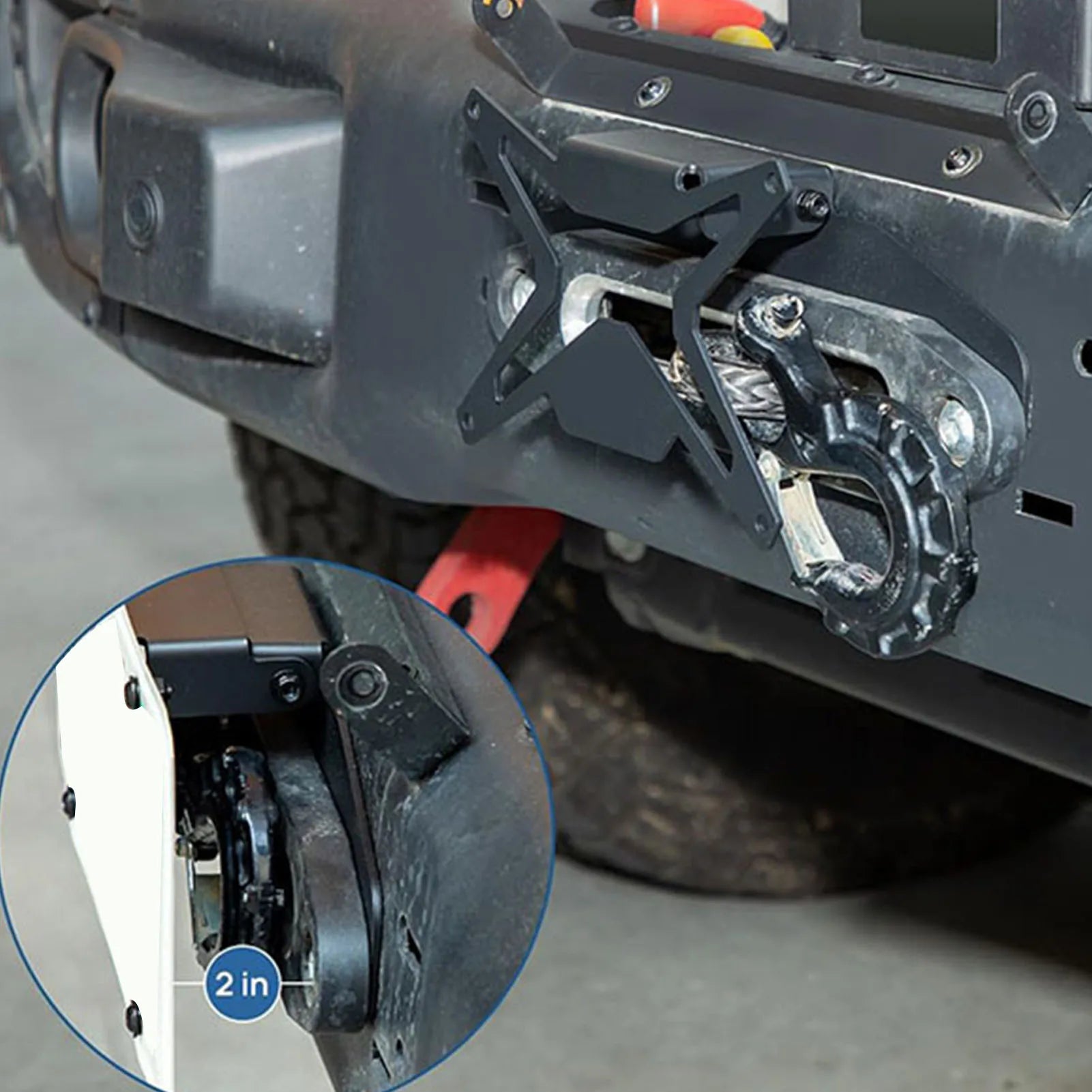 Flip Up Winch License Plate Mount Universal Front License Plate Holder for Pickup Truck Off Road RV 10in Hawse Fairlead