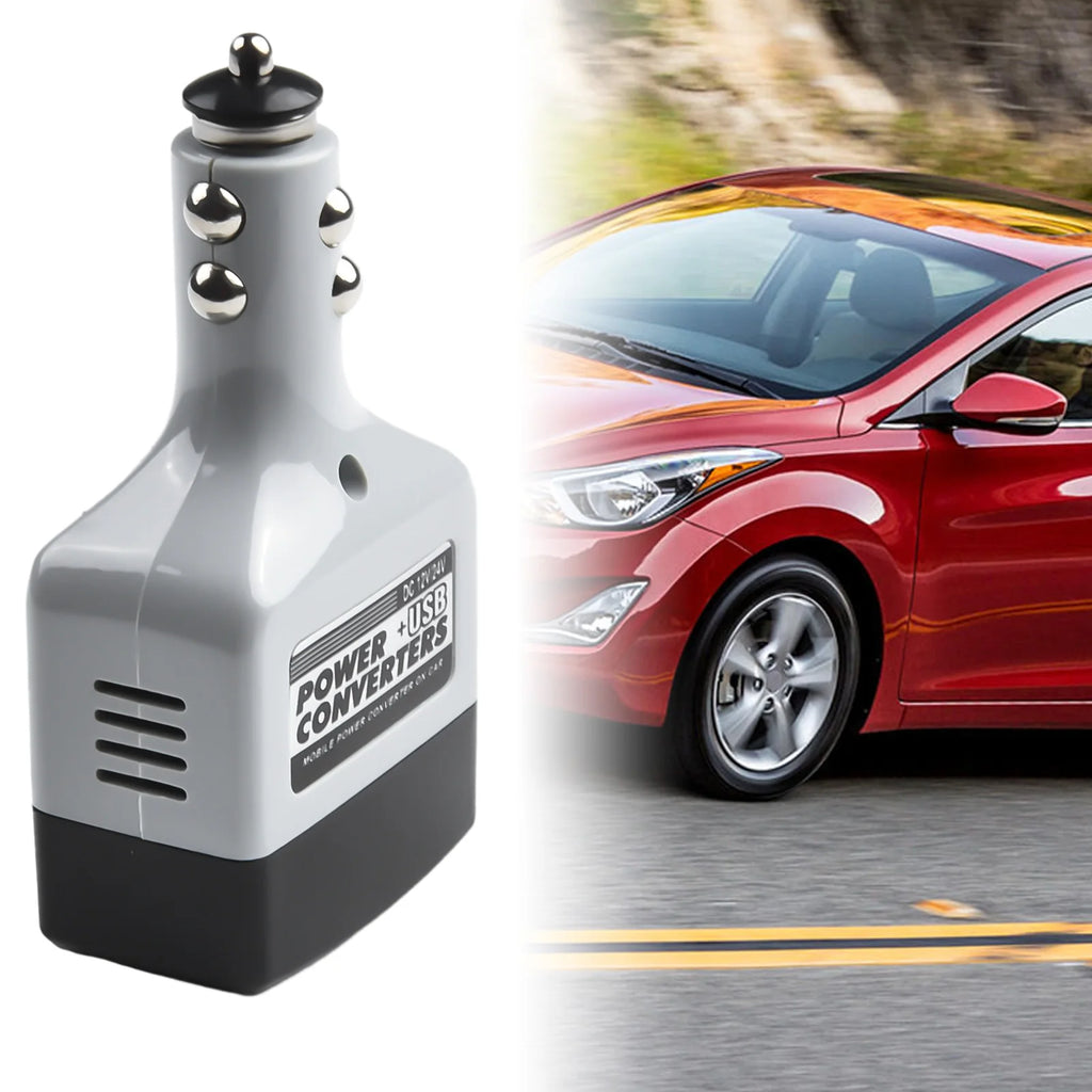 1PCS Portable Car Charger 12V/24V To 220V DC To AC Car Power Converter Adapter Inverter Plug Outlet Charger Car Electronics