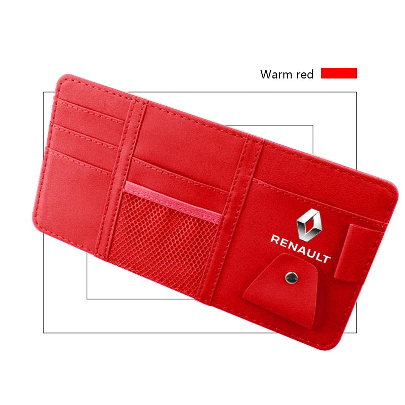 Car Sun Visor Organizer Multi-Pocket Auto Interior Accessories For Renault Megane 2 Duster Logan Captur Clio Laguna 3 Fluence