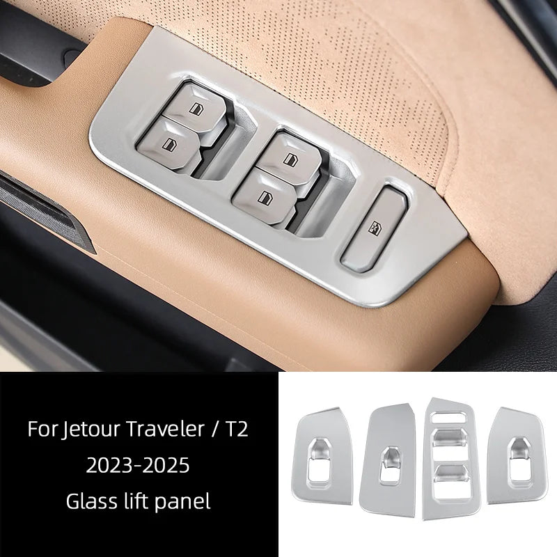 For Jetour Traveler T2 2023 2024 2025 Interior Car Accessory, Rear Air outlet Frame Center Gear Shift Panel Door Handrail Cover