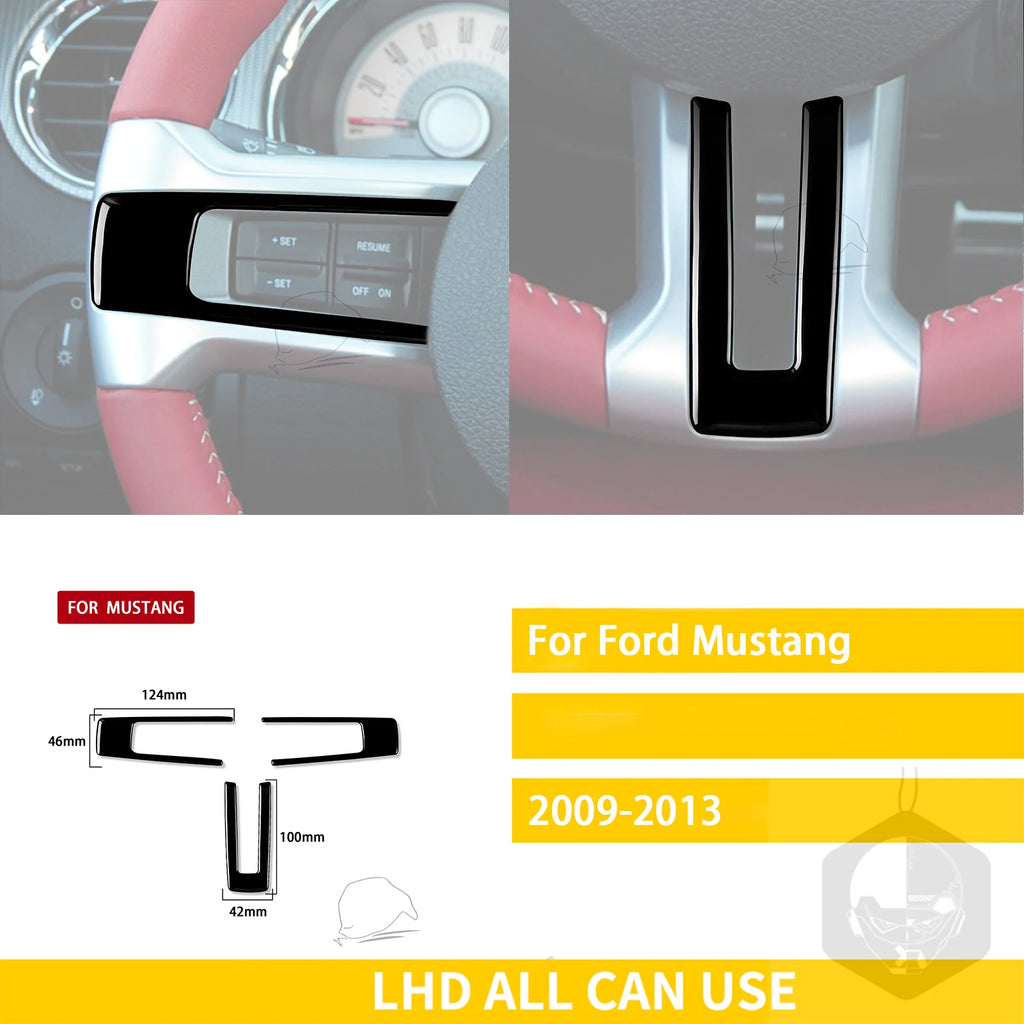 For Ford Mustang 2009-2013 Accessories Car Plastic Black Interior Door Panel Gear Cupholder Air outlet Trim Sticker Decoration