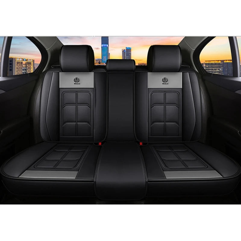 1pc Car Front Seat Cover, Rear Seat Cover All Inclusive Premium PU Leather Mat with Soft Cushion Full Package Protector Cover