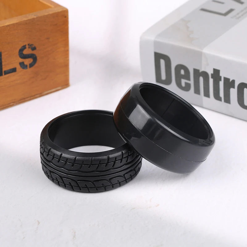 4PCS 1:10 RC Drift Car Tyres - Hard Pattern Plastic On-Road Tires for Mini Racing Cars