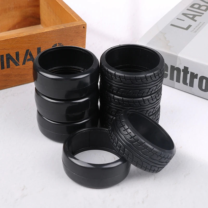 4PCS 1:10 RC Drift Car Tyres - Hard Pattern Plastic On-Road Tires for Mini Racing Cars