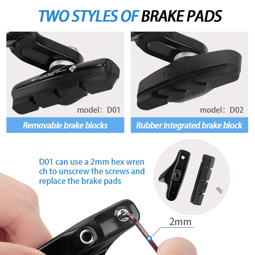 Road Bike Brake Front Rear Dual Pivot Bicycle Rim Brake Speed Bike Caliper Racing Bike Mechanical Brake for Shimano R7000 R8000
