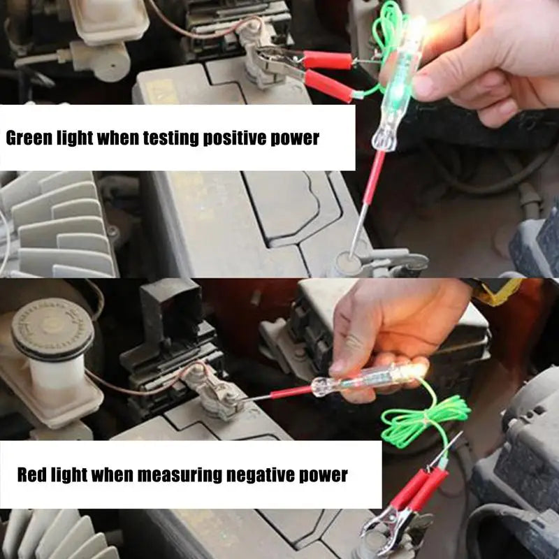 Car Truck Voltage Circuit Tester Automotive LED Circuit Tester 6V 12V 24V Test Light With Dual Probes Auto Circuit Repair Tools
