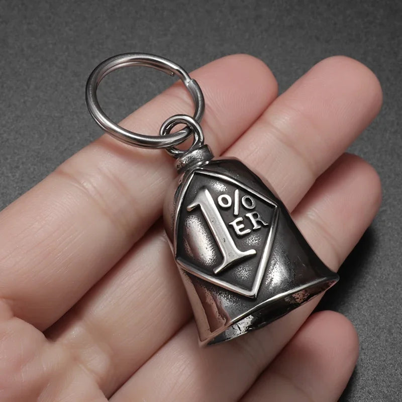 Collar con colgante de campana de calavera dominante punk retro adecuado para hombres, accesorios de ciclismo y motocicleta, regalo