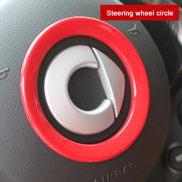 Car Red Interior Modified Steering Wheel Decoration Sticker For New Smart 453 Fortwo Forfour Car Accessories Styling
