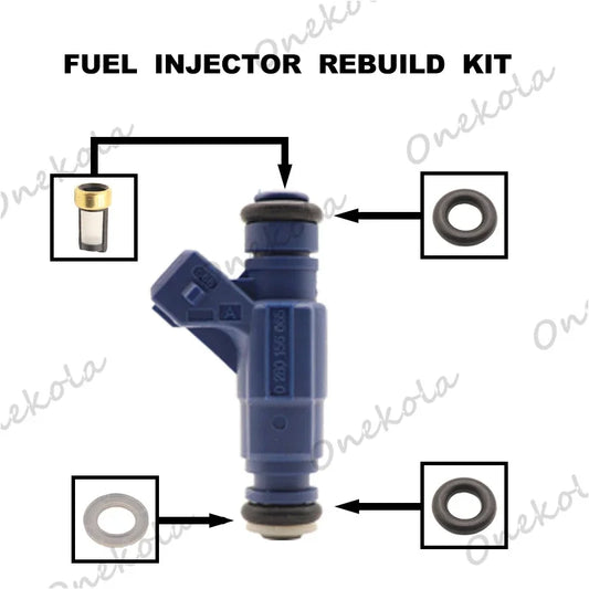 Fuel Injector repair kit Orings Filters for 2001-2006 Audi A4 1.8L turbo 06B133551M 0280156065