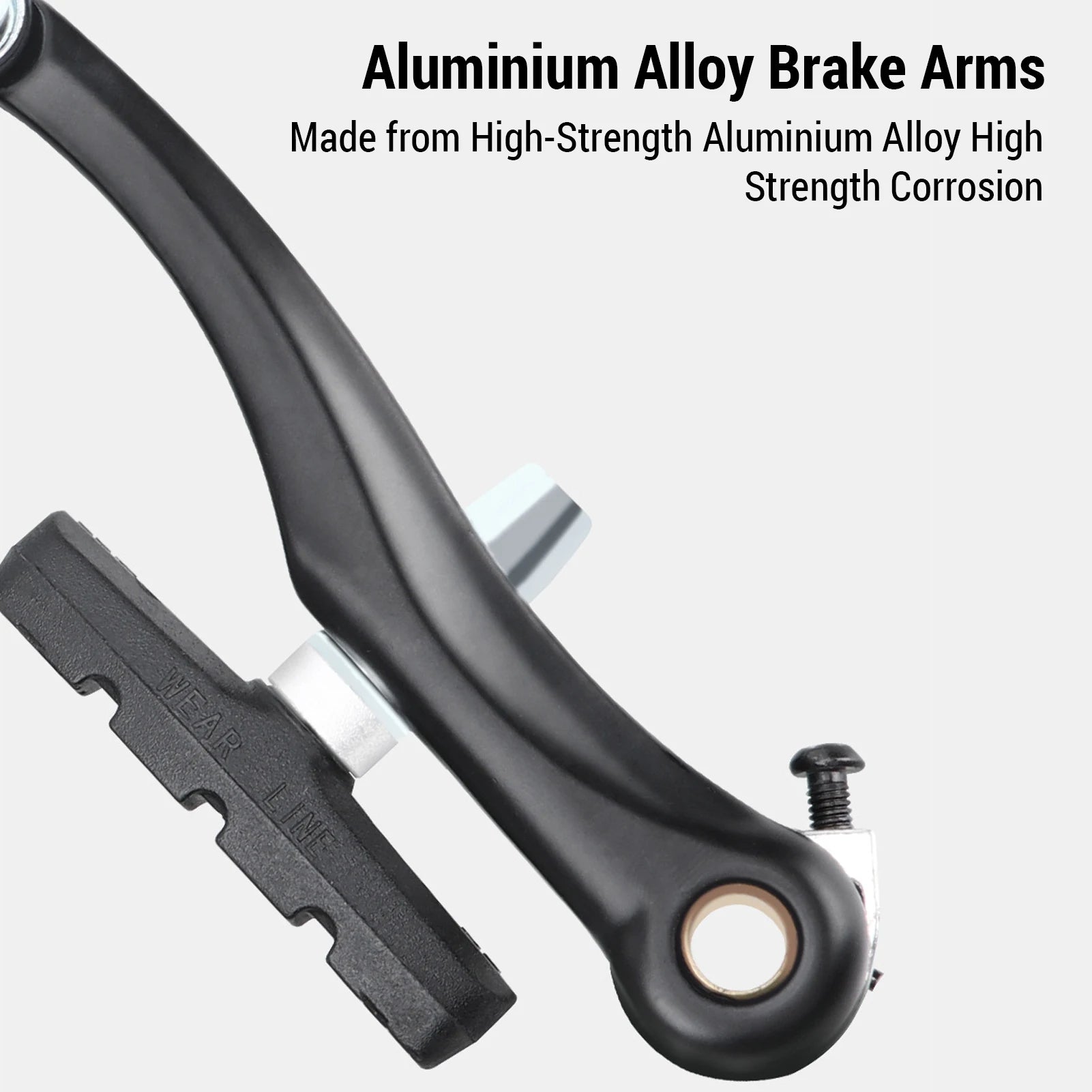 V Brake Set Bike Brakes High Clear V Brakes Mountain Bike Aluminium Alloy Brake Arms Stainless Steel Guides 110mm Length