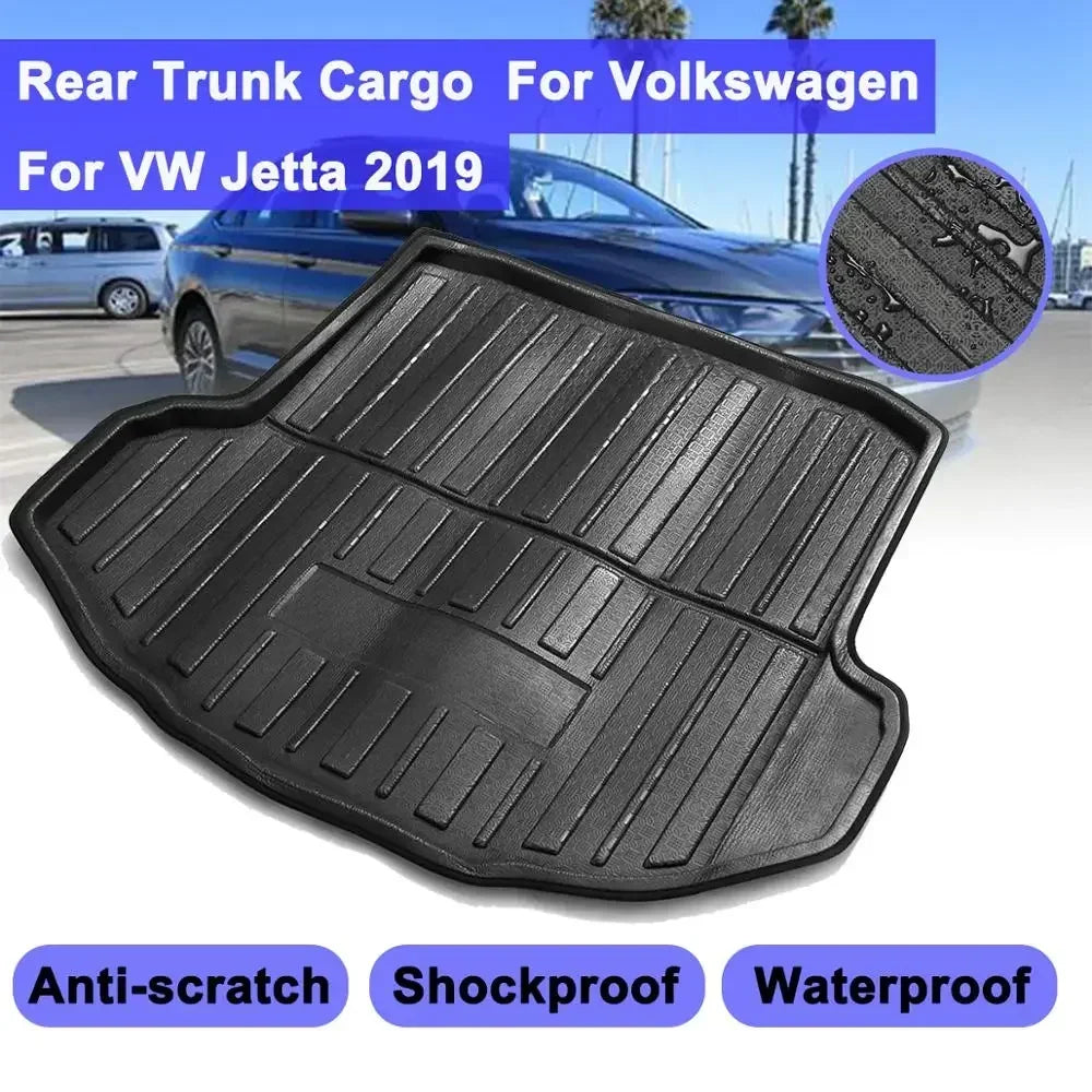 For VW Jetta 2019 For Volkswagen Tray Rear Trunk Cover Matt Car Cargo Liner Boot Mat Floor Carpet Kick Pad Mat