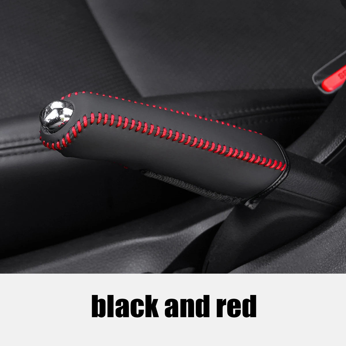 Car Leather Handbrake Cover Protective Sleeve Hand Brake Protection Car Interior Accessories