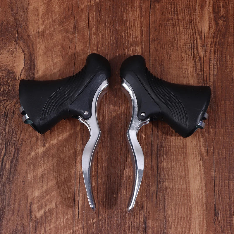 Road Bike Front Rear Brake Levers, Anti-slip Aluminum Bicycle Brake Handle Drop Bar Handlebar Brake