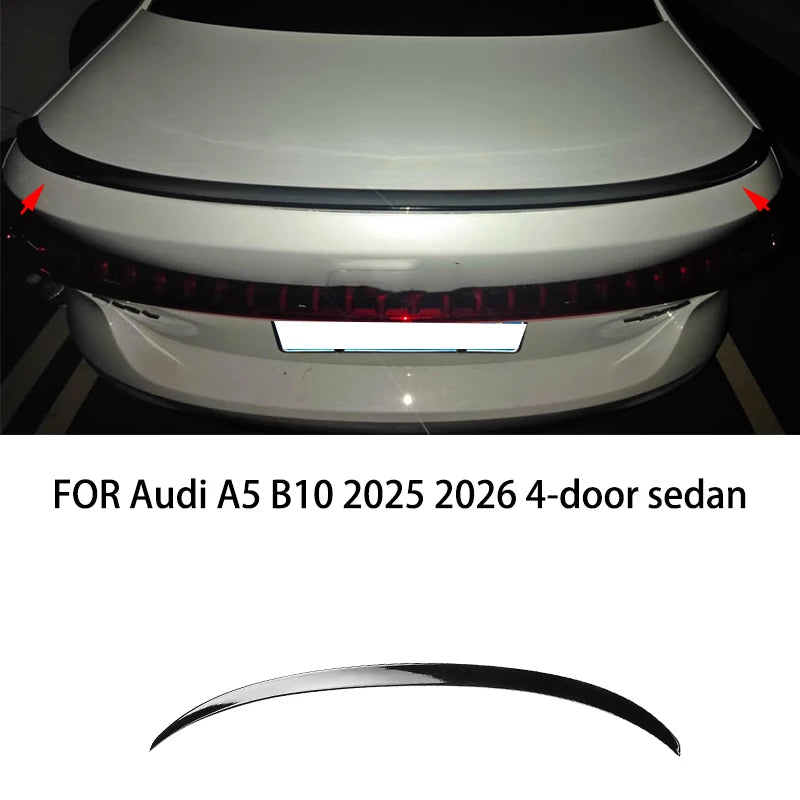 CAR Accessories FIT For Audi A5 B10 2025 2026 4-door sedan black carbon fibre Rear Door Tail Trunk Spoiler Wing Lip