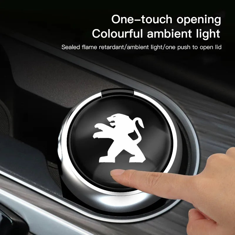 For Peugeot 208 3008 308 2008 207 107 508 607 106 Car Interior Accessories Ashtray LED Light Portable Smoke Ashes Holder