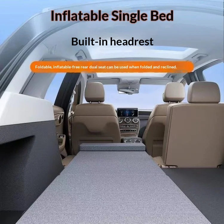 Folding Car Travel Bed Back Seat Bed SUV Portable Kids Adults Velour Durable Pump Road Trip Camping Sleep in Car Bed Mattress