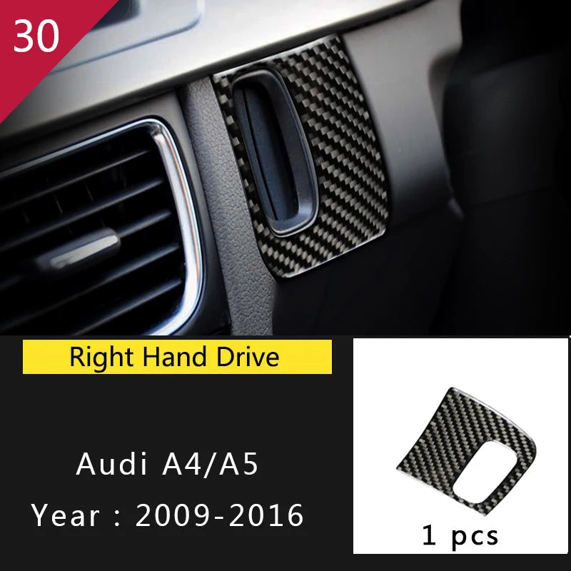For Audi A4 S4 RS4 B8 8K A5 S5 RS5 8T 8F Carbon Fiber Interior Auto Gear Shift Panel Cover Frame Trim Sticker Car Accessories