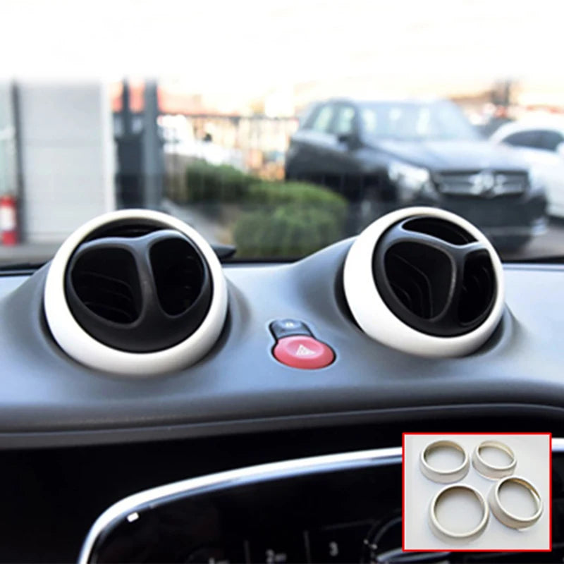 Full Set White Interior Decoration Cover Car Stickers For Smart 453 451 2015-2020 Accessories