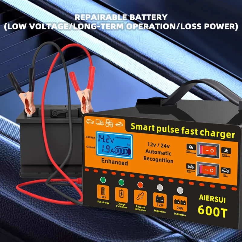 Car Battery Charger /battery tender/12V and 24V Fully-Automatic Smart Car Battery Charger, Battery Maintainer Trickle Charger,
