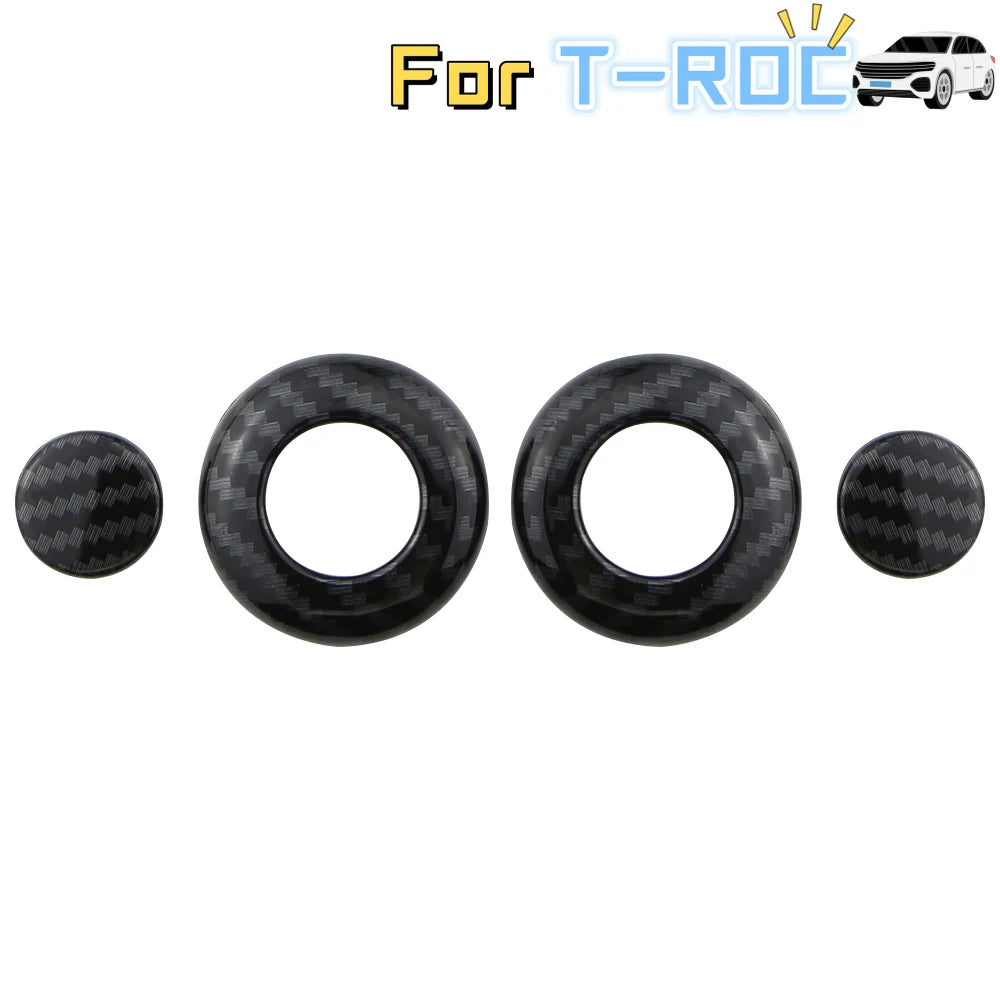 Car Accessories for Volkswagen VW T-Roc TROC 2017-2021 2022 2023 Seat Headrest Adjust Button Cover Trim Interior Carbon Fiber