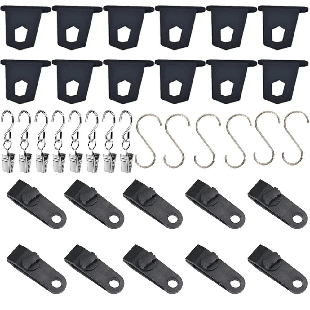 For Fiamma Thule Omnistor Motorhome RV Awning Hooks Camping Hangers S Shaped Accessory Set Camping Tent Clamp Tarp Clips Buckle