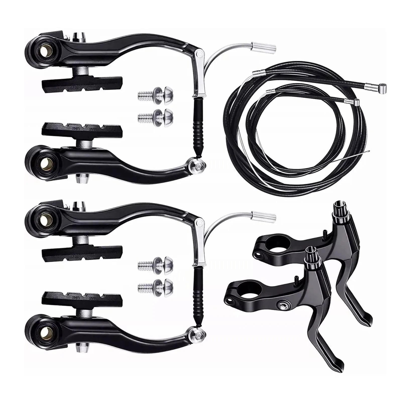 Aluminum Alloy Mountain Bike V Brake Set Front And Rear Black Riding Accessories for Mountain And Road Bikes