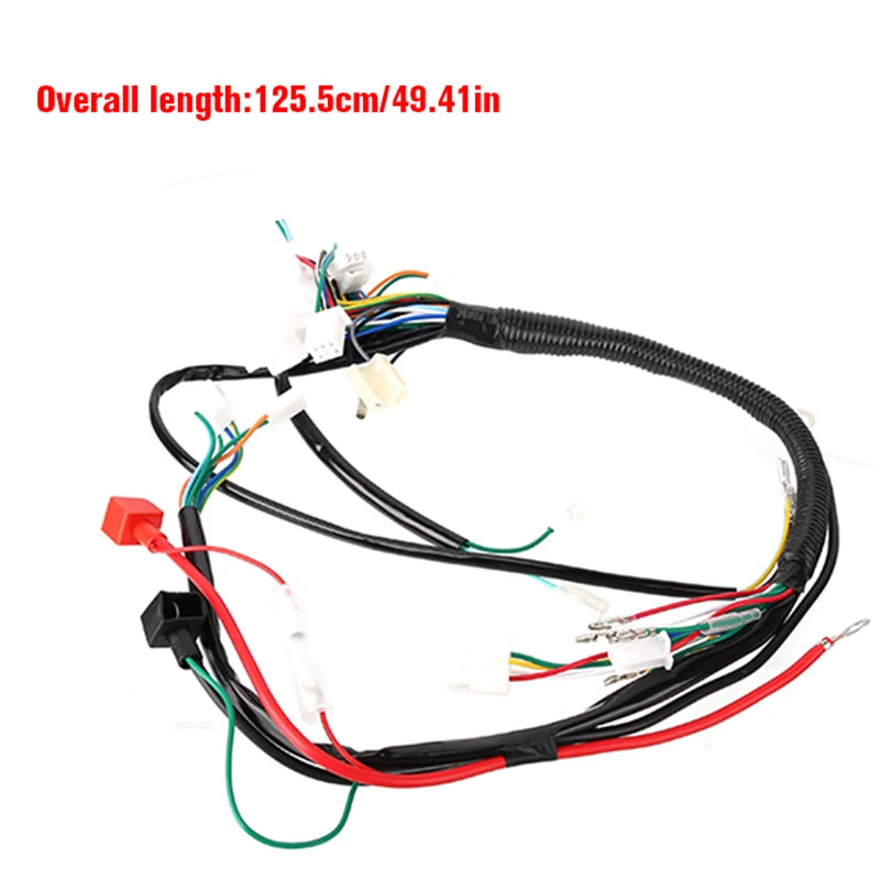 Motorcycle assembly line vehicle wiring harness suitable for off-road vehicles and four-wheel kart wiring harness accessories