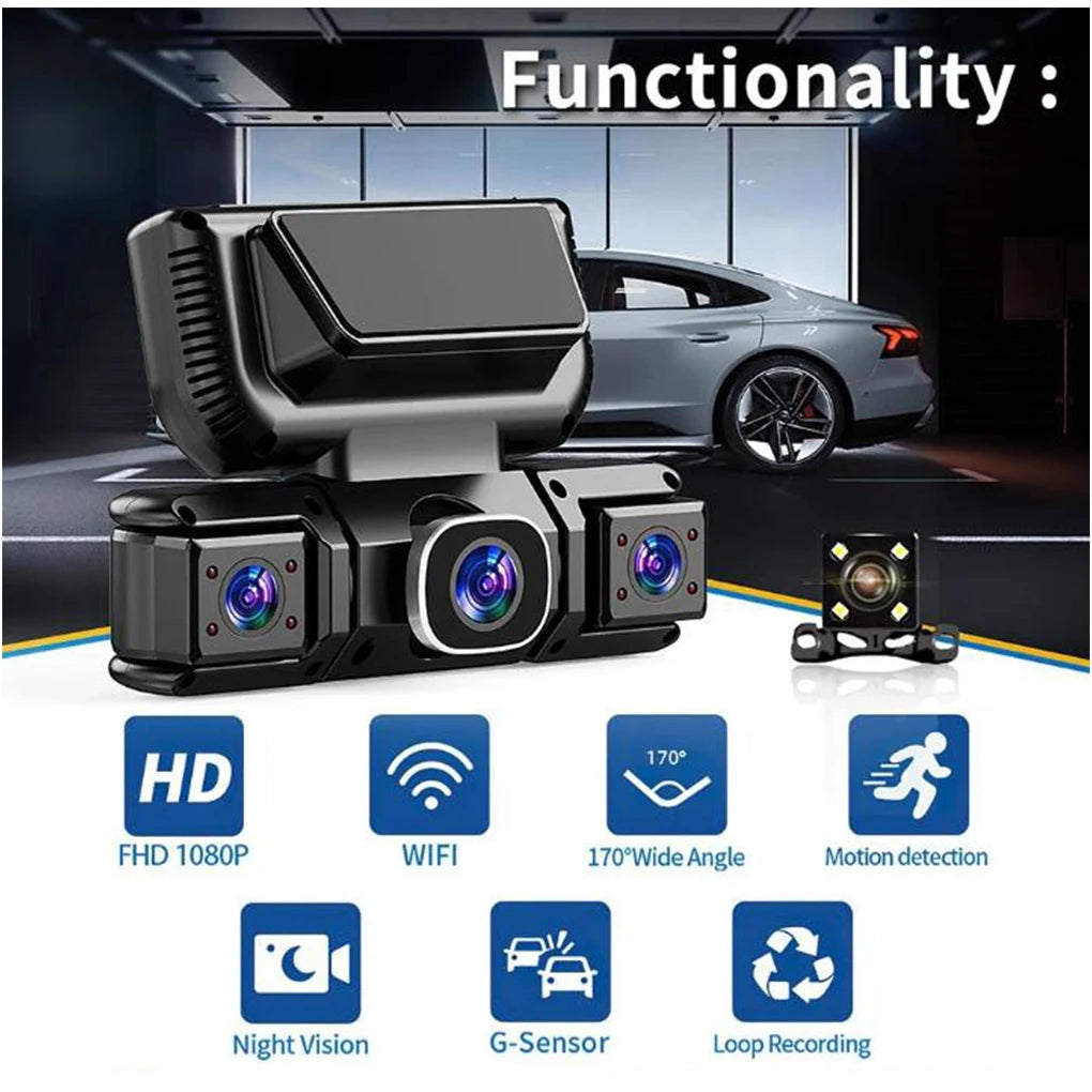 4 Camera 360 Degrees Car DVR 1080P Video Recorder WIFI Dash Cam Front right left Rear View camera 24h Parking Monitor