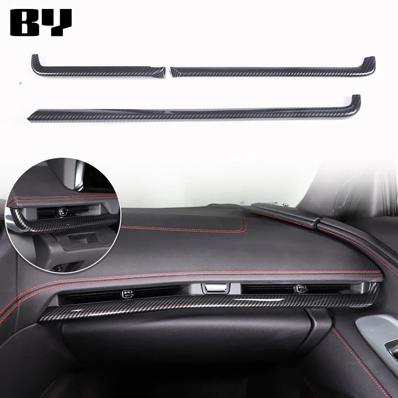 For Chevrolet Corvette C8 2020-2024 Car Accessory ABS Carbon Fiber Car Console Gear Shift Panel Cover door armrest Trim Sticker