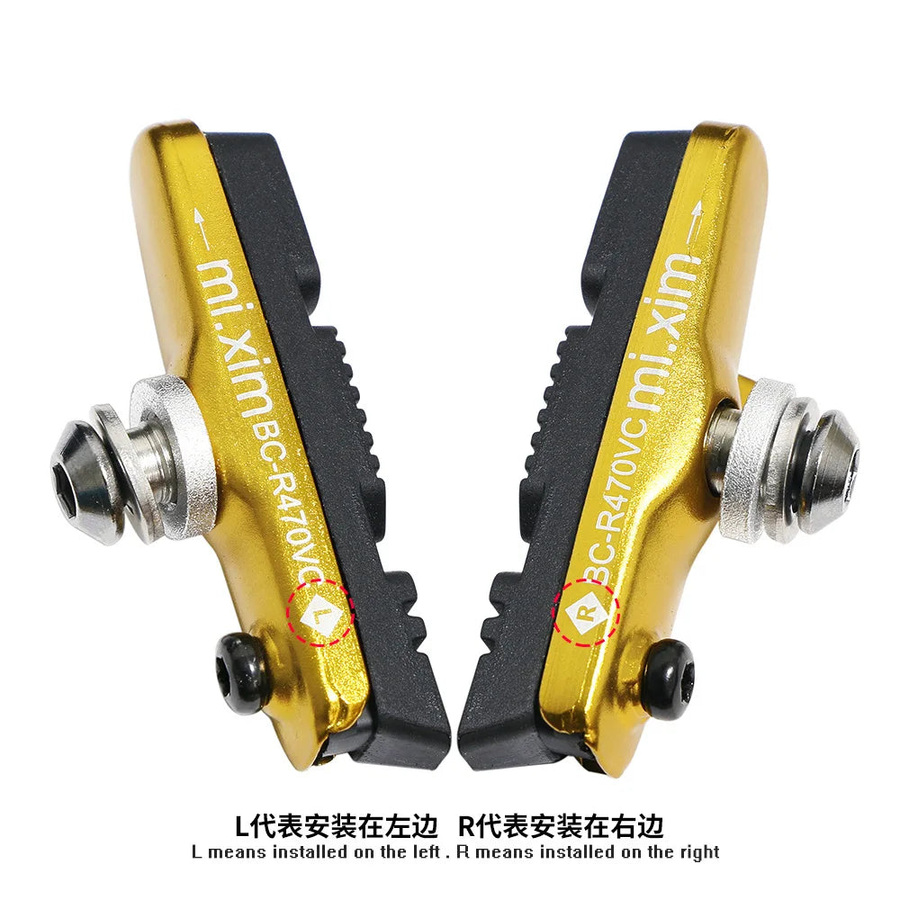 Road Bike Brake Shoes Pads C-Brake Shoes Lightweight Aluminum Alloy Pads Rubber Brake Shoes for C-Brake Calipers