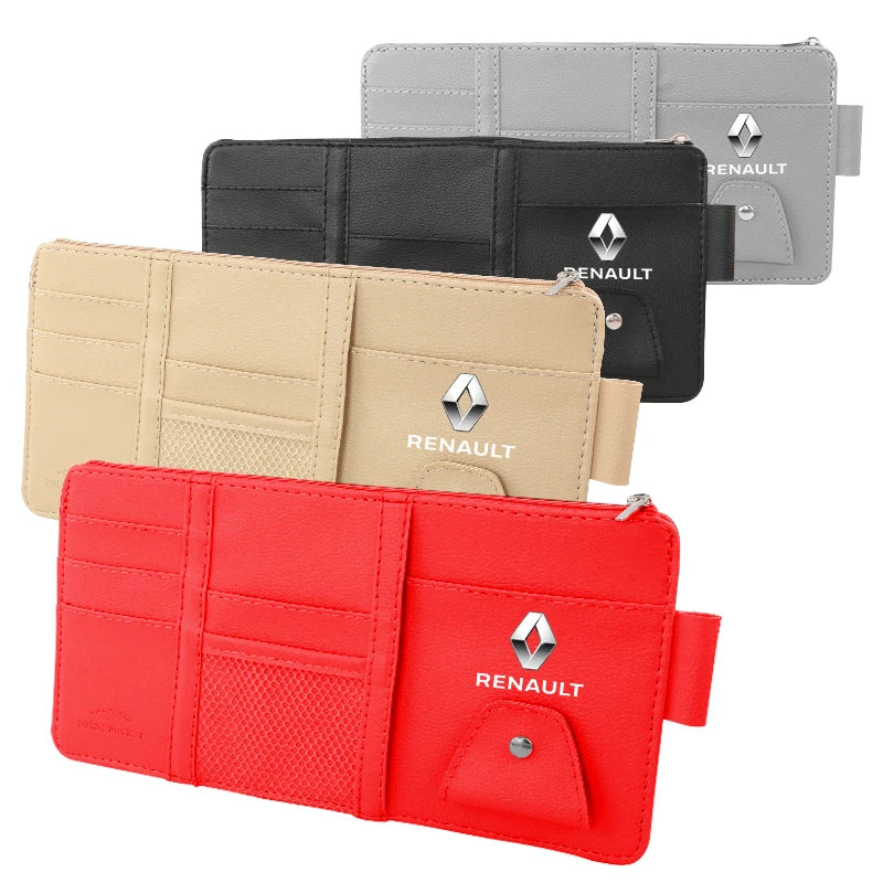 Car Sun Visor Organizer Multi-Pocket Auto Interior Accessories For Renault Megane 2 Duster Logan Captur Clio Laguna 3 Fluence