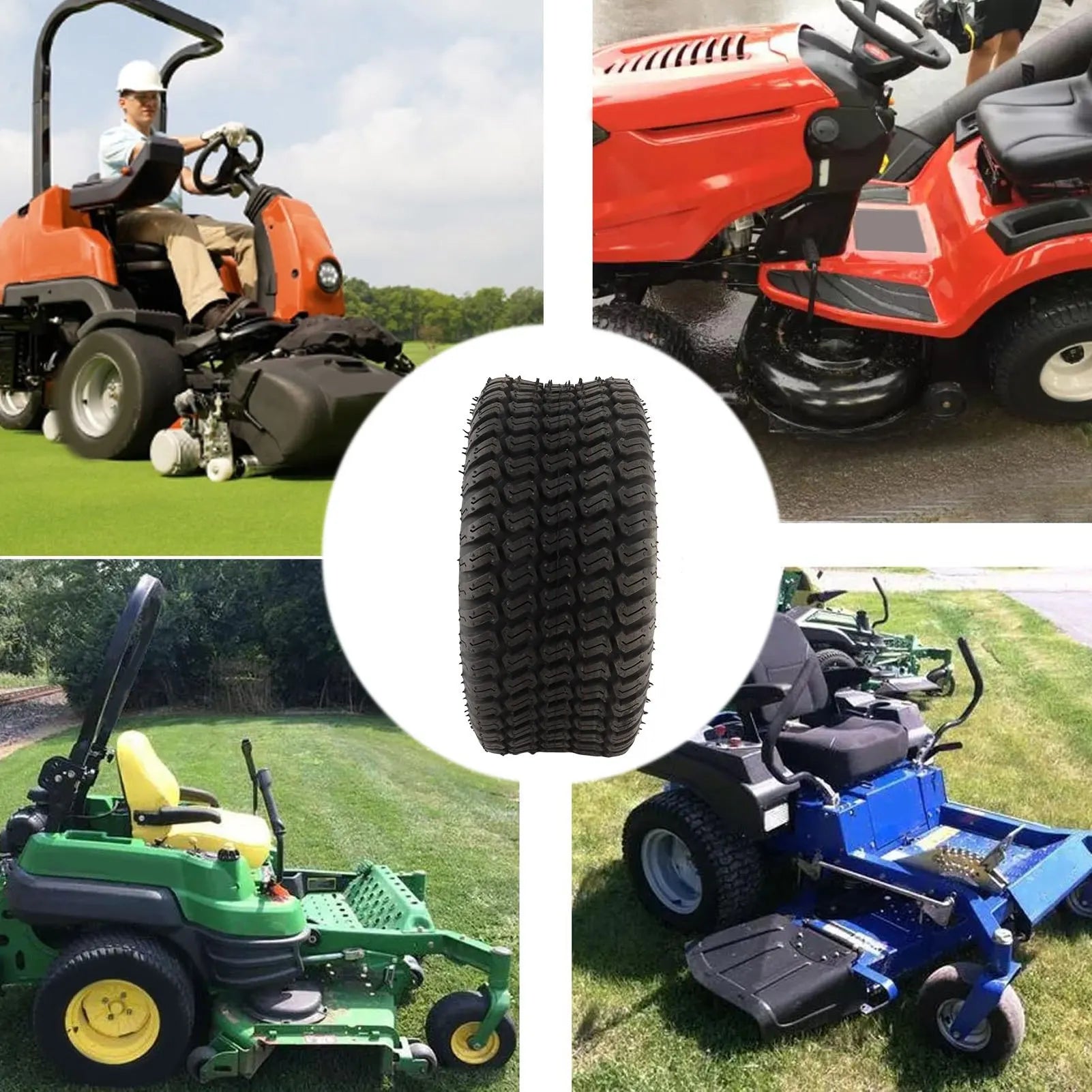 13x5.00-6 Tires 13x5.00-6 Tires 4 Ply Rubber 440lbs Load Heavy Duty Tubeless Tyre for Go Kart Mower Garden Tractor Go Kart Tire