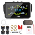 T14-1 Car Tyre Pressure Monitor With 4 External Sensors Tire Pressure Monitoring System Solar TPMS Temperature Warning Fuel Save