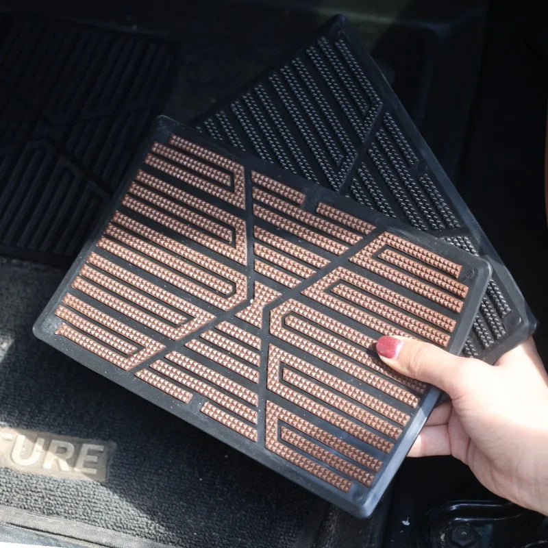 Car Main Drivers Foot Mat Universal Car Floor Mat Anti-skid Carpet Sticker Anti-skid Wear-resistant PVC Material Pedal 23×15cm