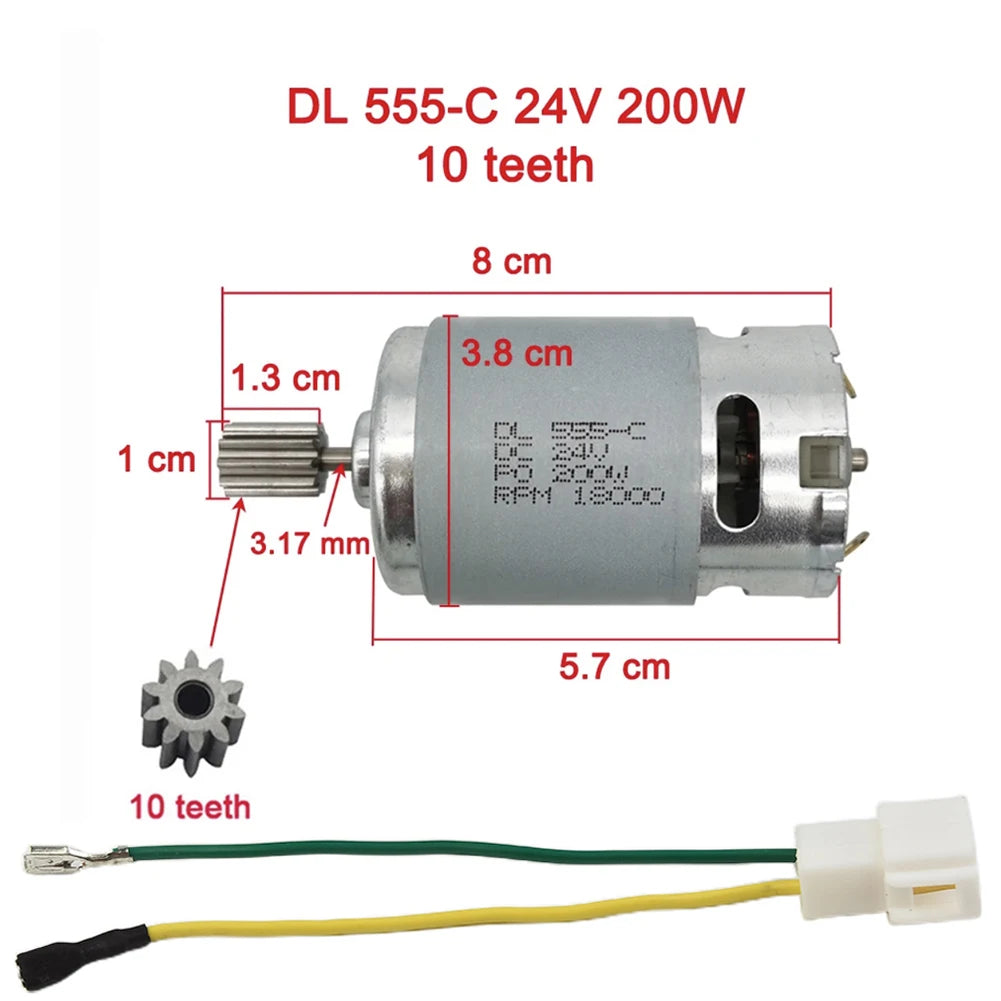 Motors For Kids Electric Car 550 RS390 RS380 12V 6V DL555 24V 10 Teeth 1 Cm Children's Toy Electric Vehicle Motor Replacement