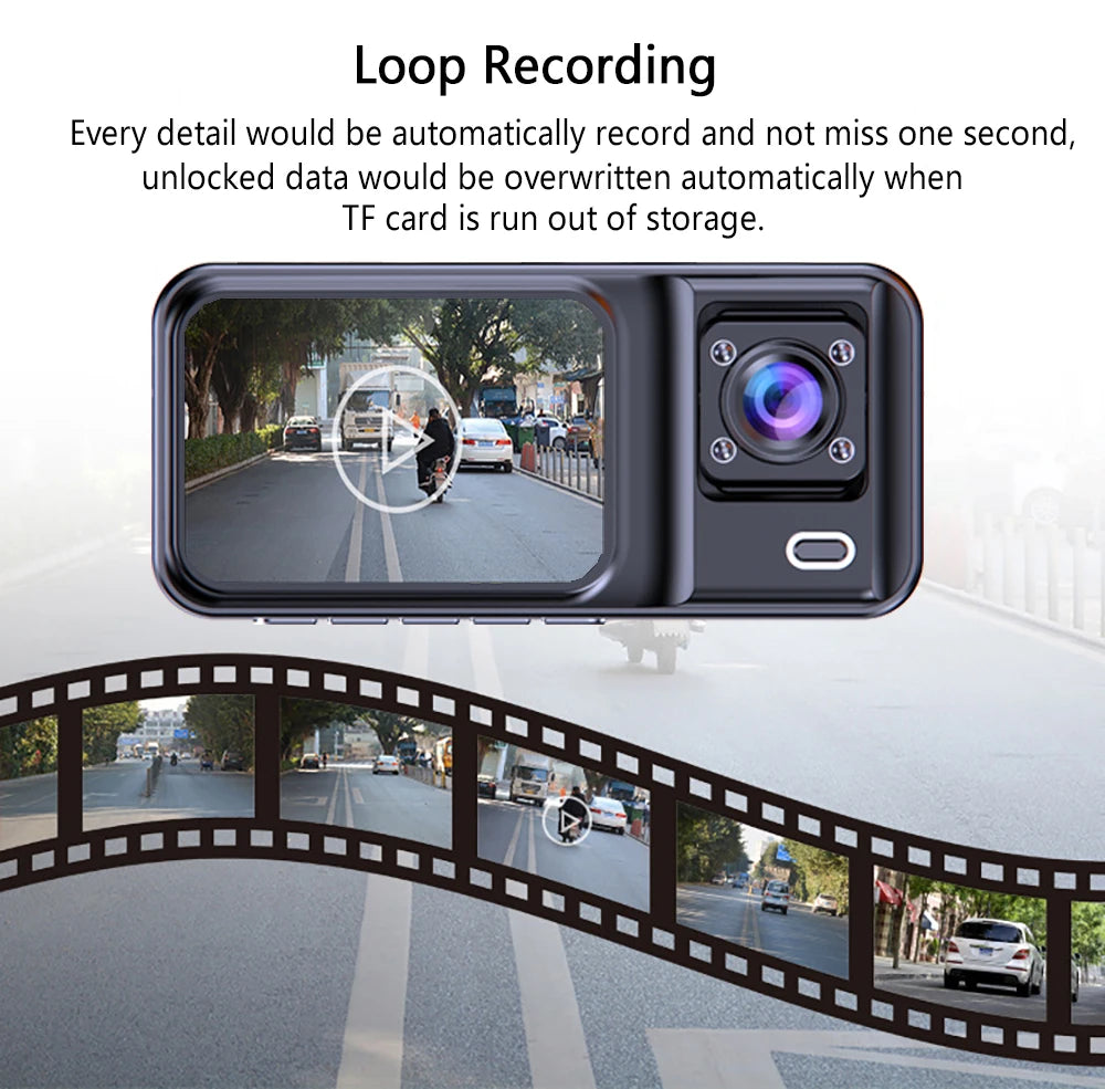 3 Channel Dash Cam for Car Camera Black Box 3Ch/2Ch 1080P Video Recorder Rear View Camera for Vehicle Car DVR car accessories